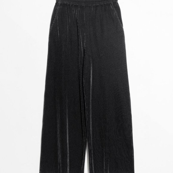& other stories metallic pleated pants - Picture 2 of 2